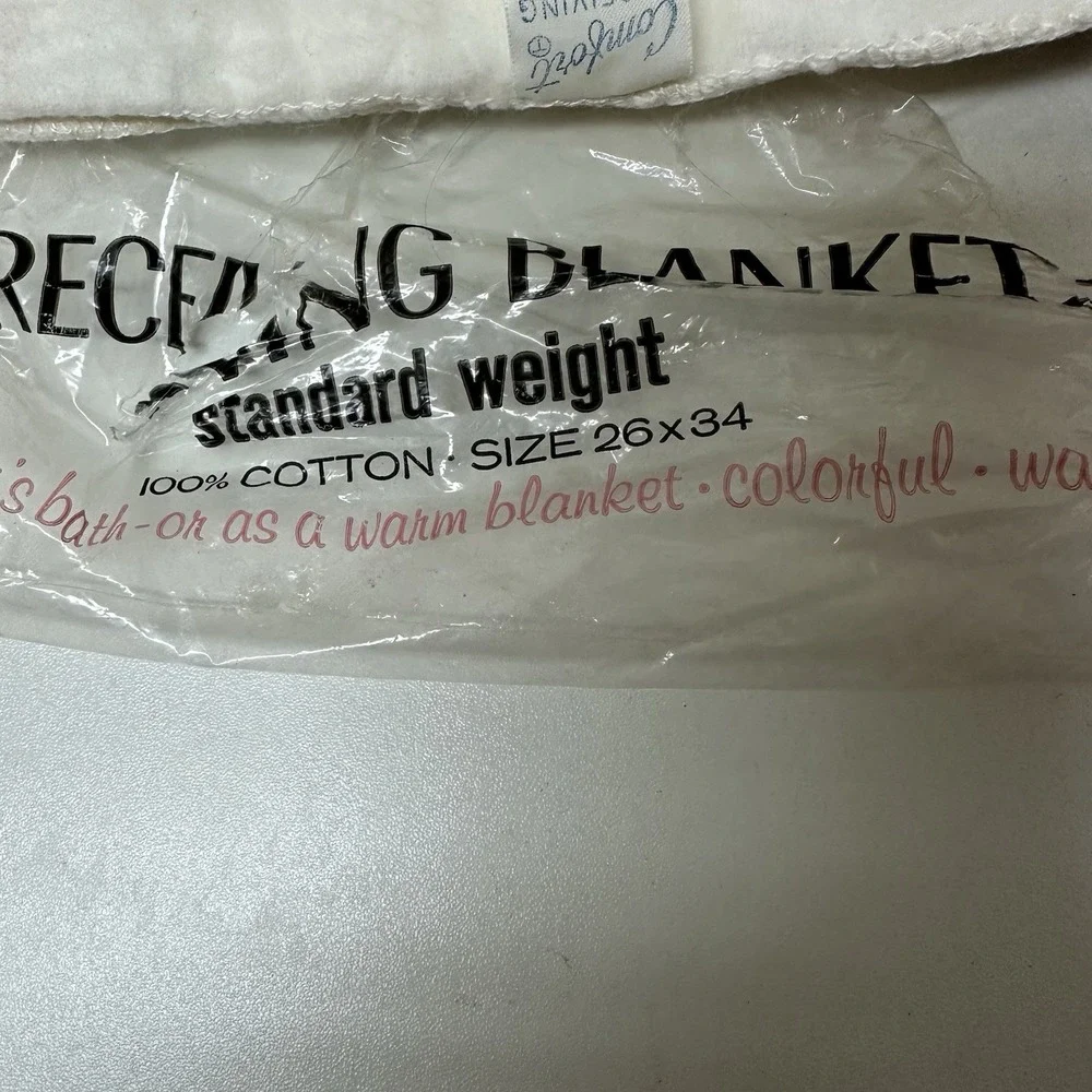 Vtg Riegel Comfort 100% Cotton Flannel Baby Receiving Blanket Bird Lamb NEW NOS